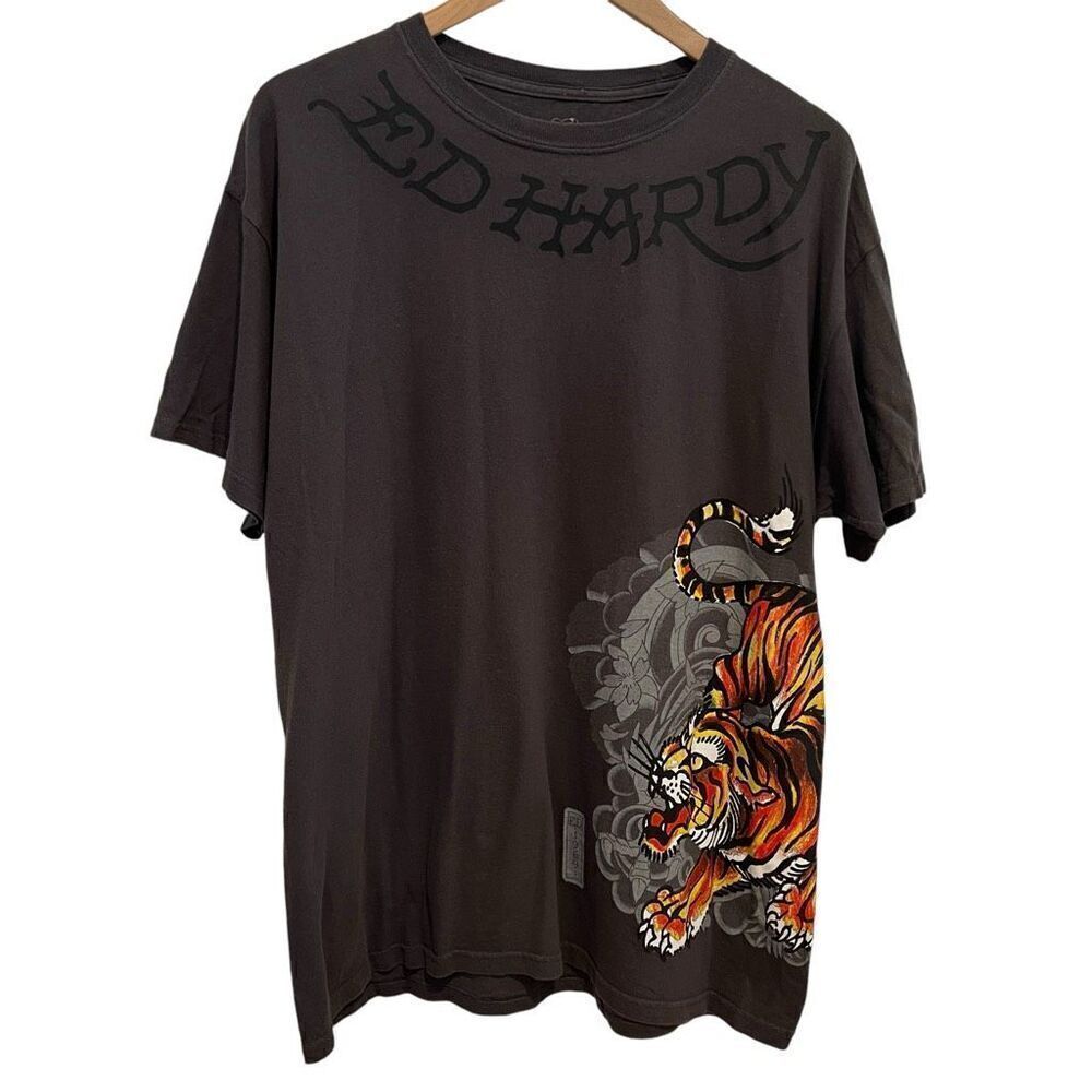 Ed Hardy Tiger Wraparound Graphic T-Shirt Size L